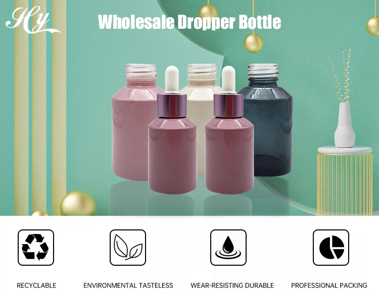 Portable Empty 100ml 500ml Boston Round Bottle With Dropper Hanya