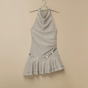 Women's Chic Vintage Summer Dress 2026 Mini Striped Belt Peter Pan Collar Neckline Above Knee Length Woven Method