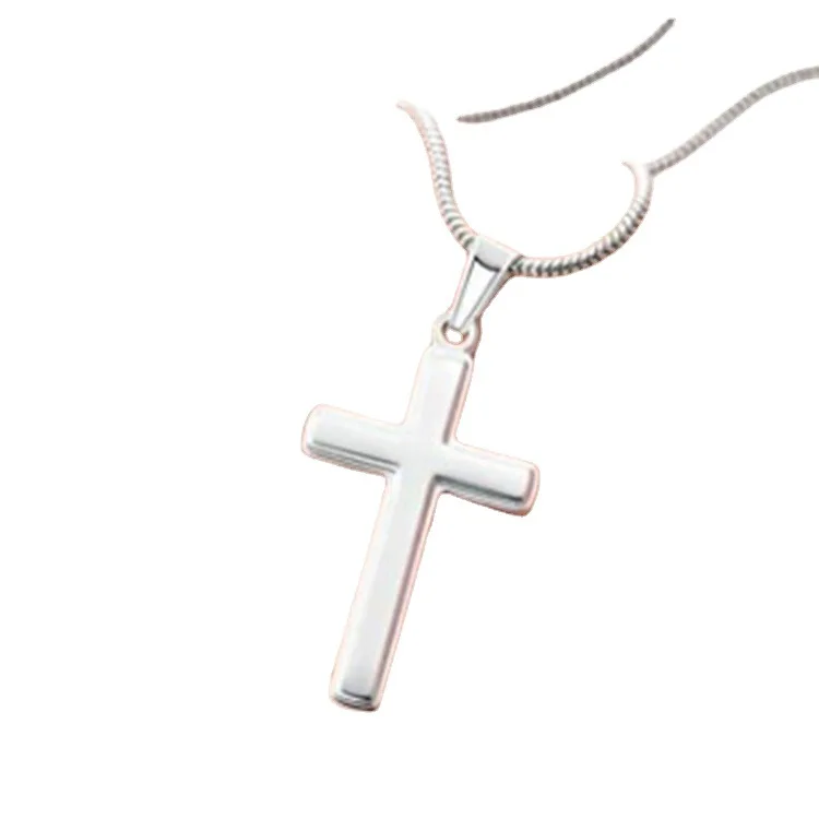 Ciondolo Croce Minimalista In Argento Con Catena – Gioiello Delicato In Acciaio Inox - 3