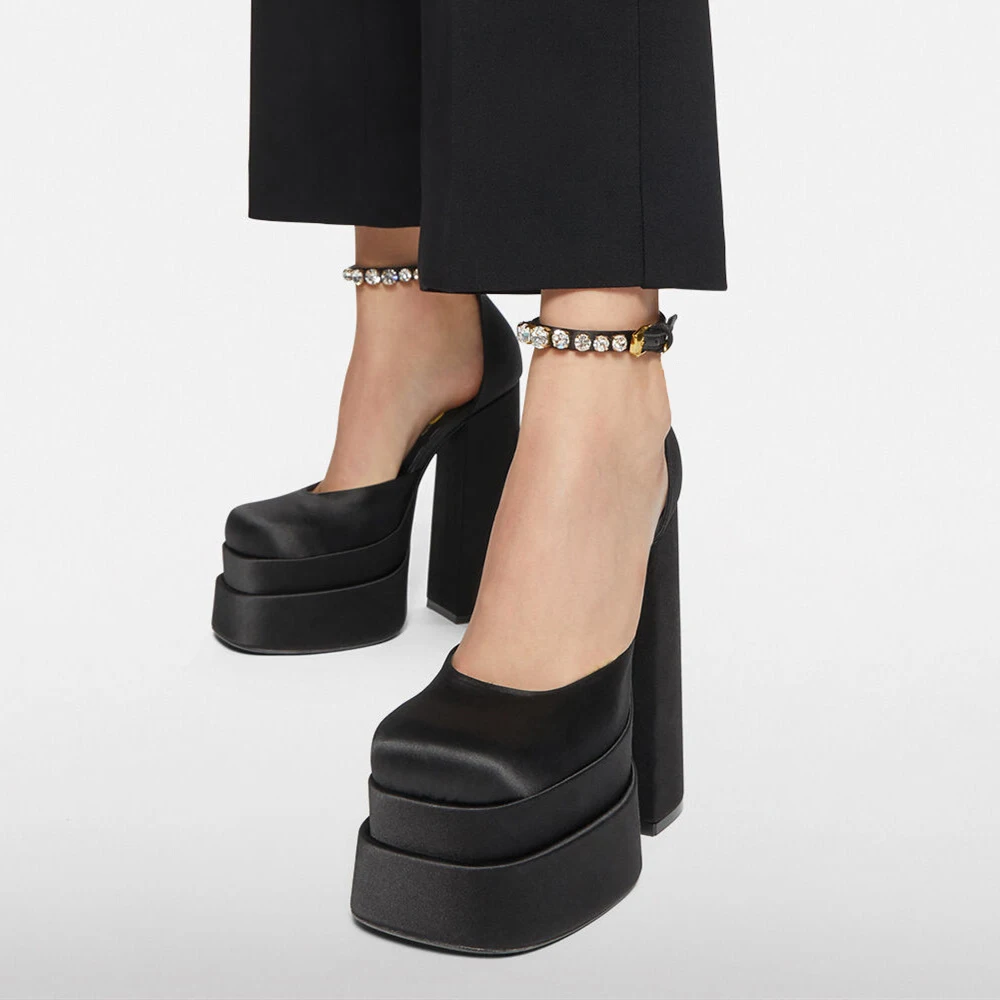 square toe platform heels