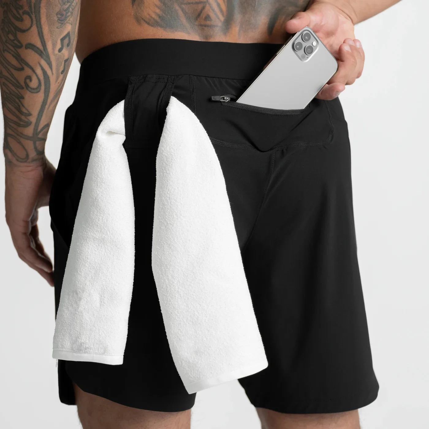 Sportswear Manufacturer Custom Logo Gym Shorts With Zipper Pockets Men ...
