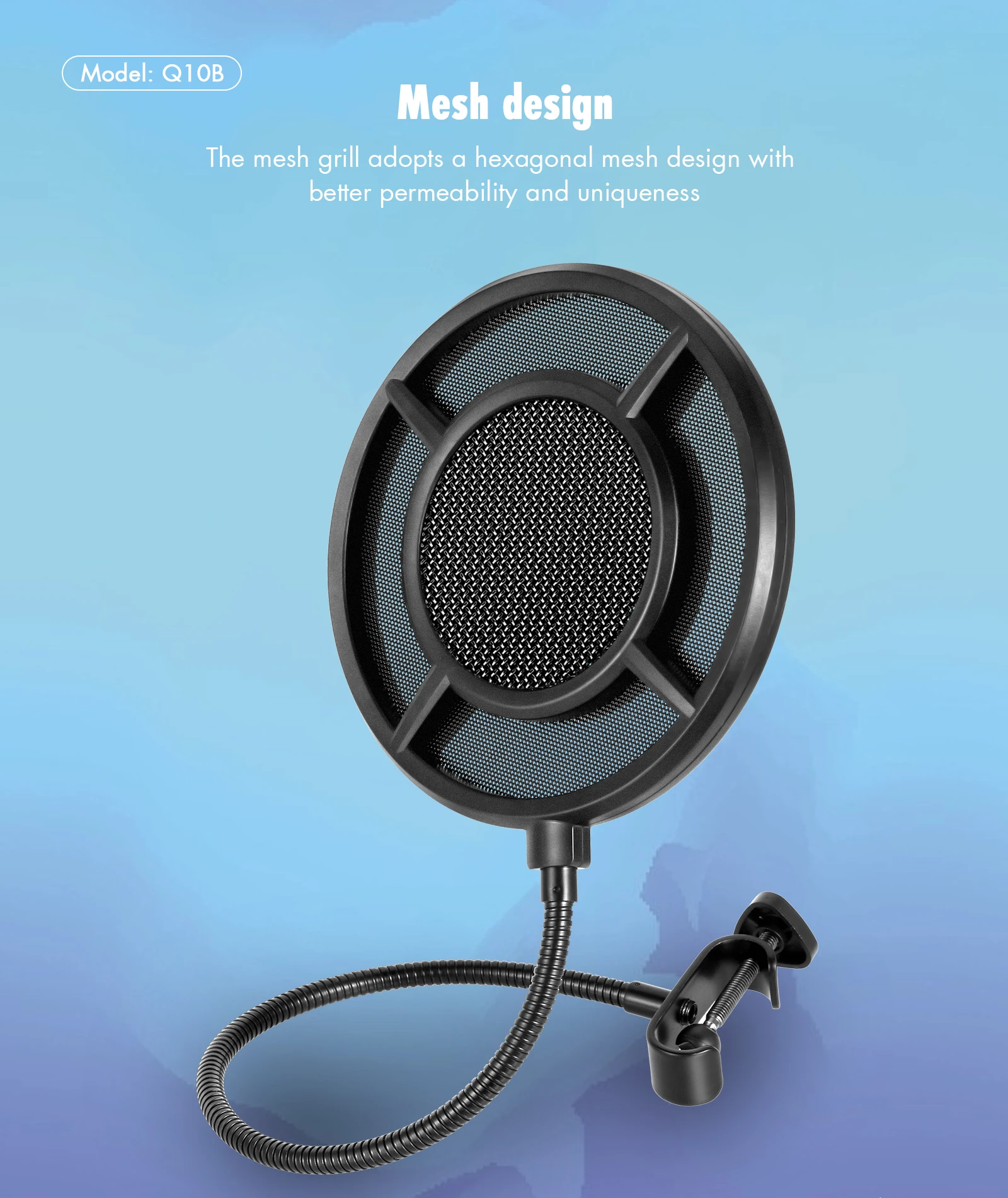 Q10B Recording Studio Microphone Kit Antipop Usb Microfonos