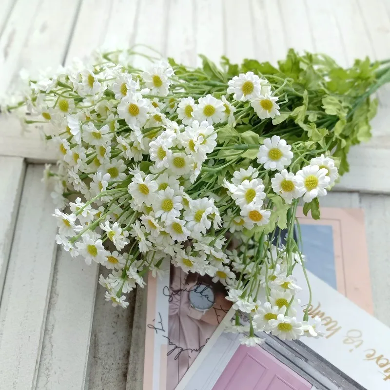 Tigeen 50 Fiori Artificiali Crisantemo Bianco In Seta Per Decorazioni Fai Da Te