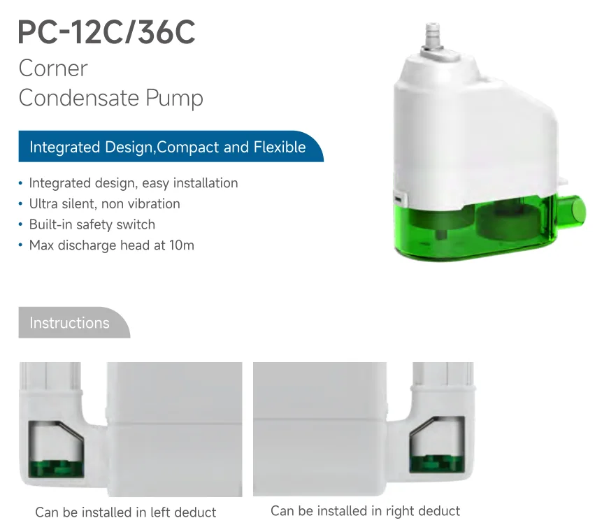 Wholesale High Quality PC-12C PC-36C Corner Condensate Pump Air Conditioning Condenser Water Pump Hot Sell in South America