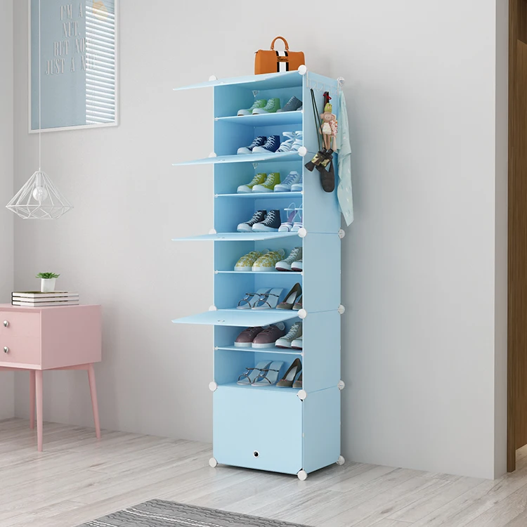 2pcs/set Plastic Shoe Storage Rack, Minimalist Blue Shoe Holder