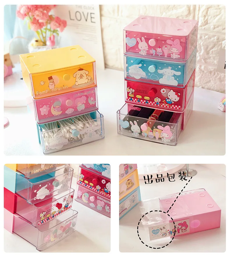 Kawaii Drawer Organizer Anime Storage Box Kawaii Small Drawer Organizer ...