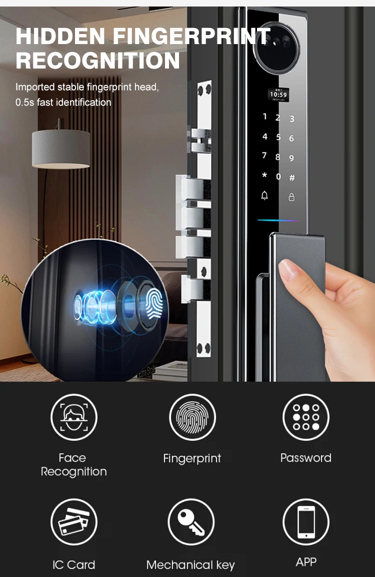 High Quality Smart 3D Face Recognition Door Lock Tuya App Wifi ...