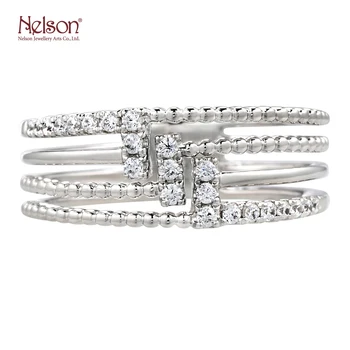 Nelson Jewellery Top Quality Wholesale price OEM ODM 18K 750 Real White gold Milgrain Natural Diamond Ring For Girlfriend