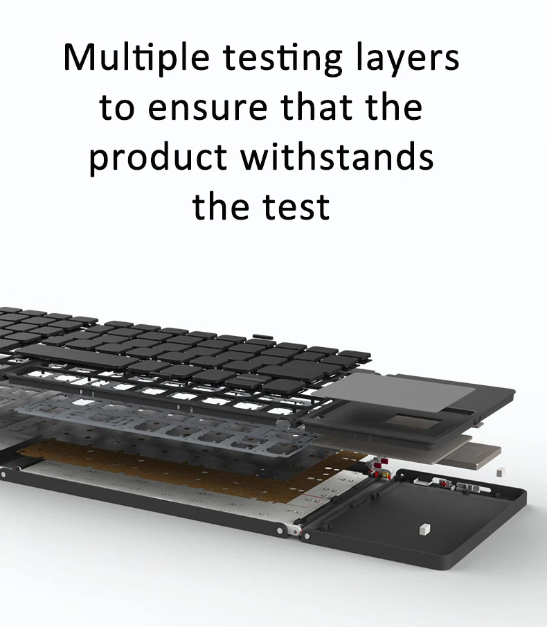 Tri Fold Wireless Keyboard with Touchpad Wireless 140mAh Rechargeable Mini Keypad For Windows Android IOS MAC