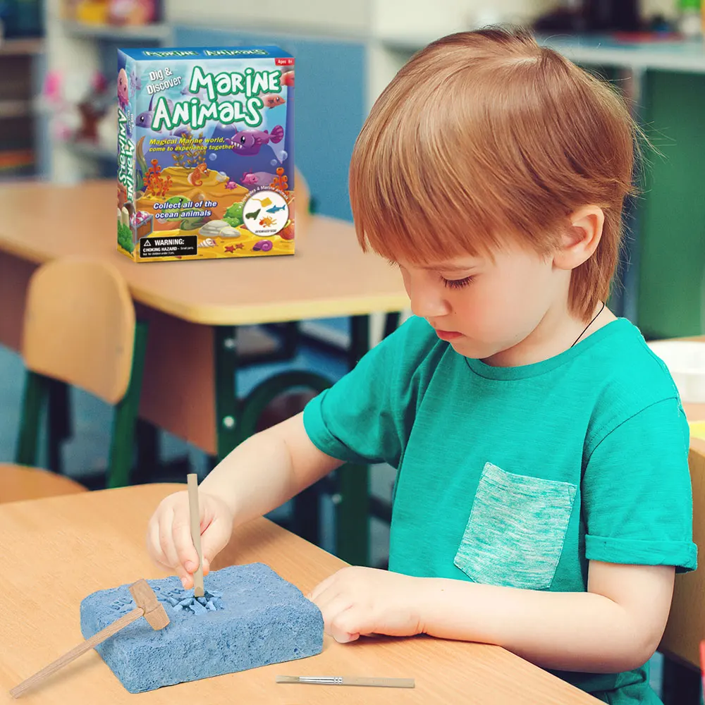 Коллекция 2021 года образовательные игрушки «сделай сам» с логотипом на заказ для детей пластиковые морские животные набор