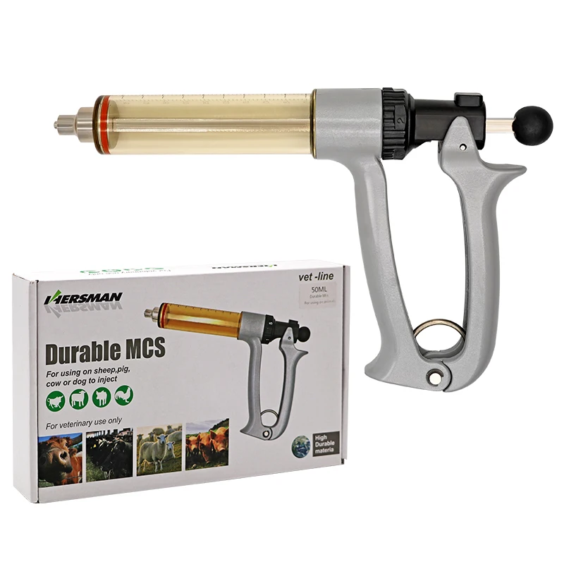 25ml 50ml Semi Automatic Continuous Vaccine Injection Syringe Reusable Veterinary Livestock Animal Injector
