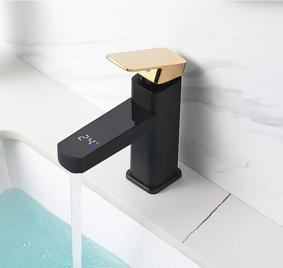 Bathroom Digital Faucet Temperature Control Faucet Kitchen Hot Cold Water Basin Faucet Smart Brass Mixer Taps