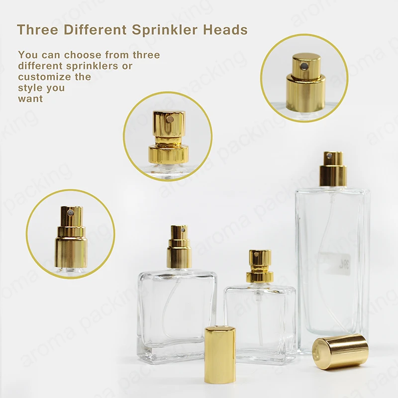 Luxury Glass Perfume Bottles 30ml 50ml 100ml With Thick Bottom Fragrance Bottles With Pump 9786