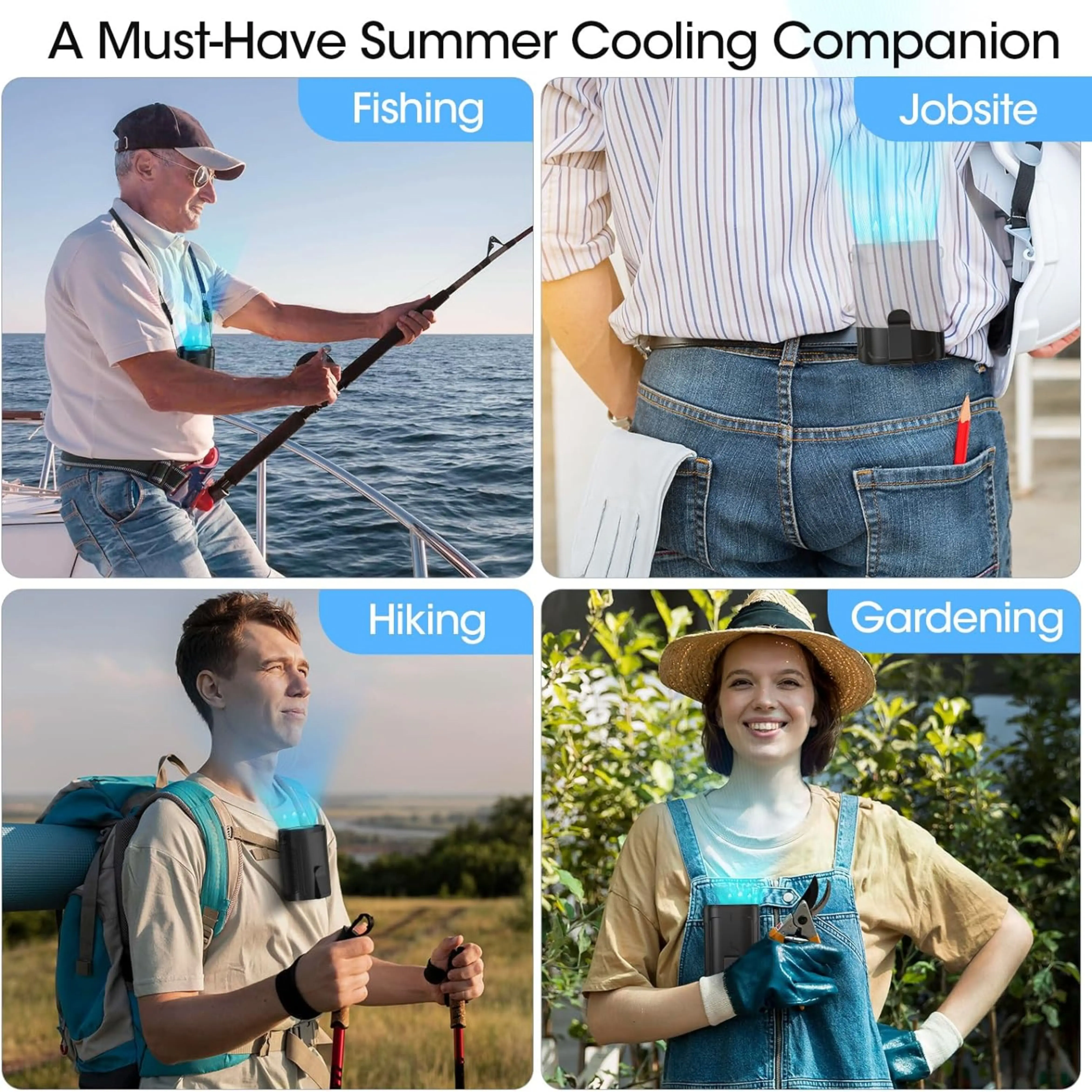 Mini Hanging Waist Fan, Portable, 3.7W, Battery - detail 10