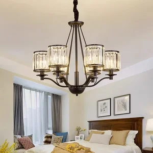 American Retro E14 LED Droplight Iron Pendant Vintage Industrial Chandelier for Living Room Restaurant Lobby Available Middle