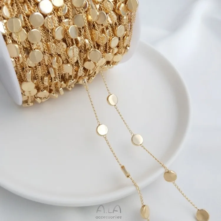 Wholesale Diy Handmade Chain Necklace Loose Chain 14k Gold Plating
