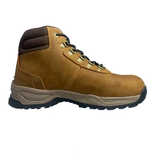 MD Outsole Safety Boots Ankle Mid Cut Steel Toe Full Crazy Horse Leather Anti-Slip Winter for Construction Workers