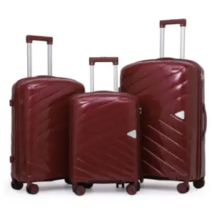 High-End Glossy Luggage Case Lightweight Modern Business Trolley PP Material Wholesome Price Manufactured Source TSA Lock Wheel