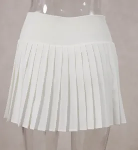 New TOB Skirts Yoga Fitness Pleated Skirt with High Waist Pocket and Anti Glare Tennis Golf Skirt