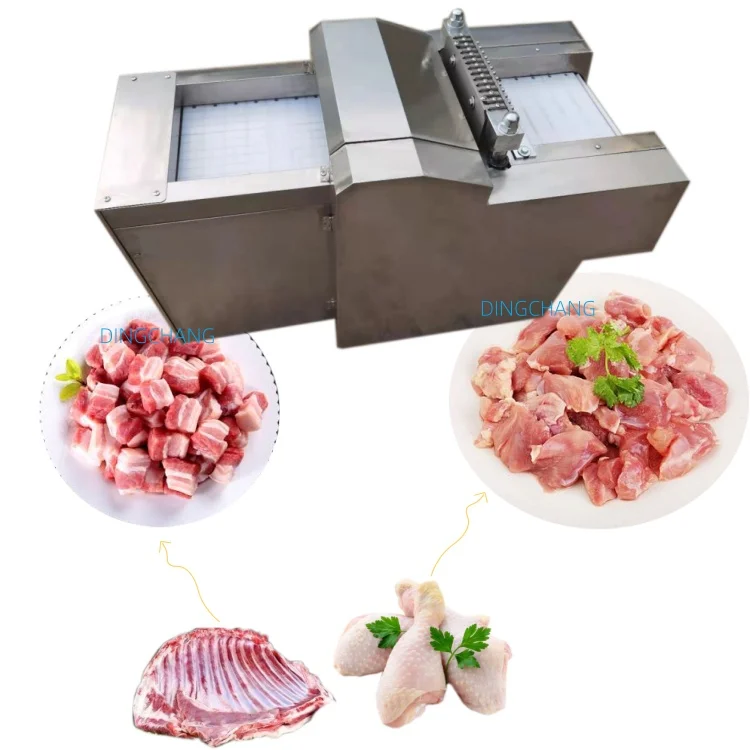 Commercial Automatic Meat Slicer and Cube Cutting Machine Stainless Steel Chicken Frozen Meat Cuber/Dicer Used for Food Shops