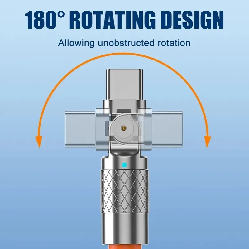 High Quality 120W Fast Charging Cable 180 Degree Rotation Connector Elbow Cable JIKE Cable USB/Type C for Promotional Gift Sets