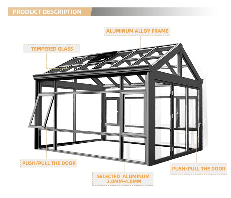 Alucasa Low-e Prefabricated Glass Veranda Sunrooms Aluminium Garden ...