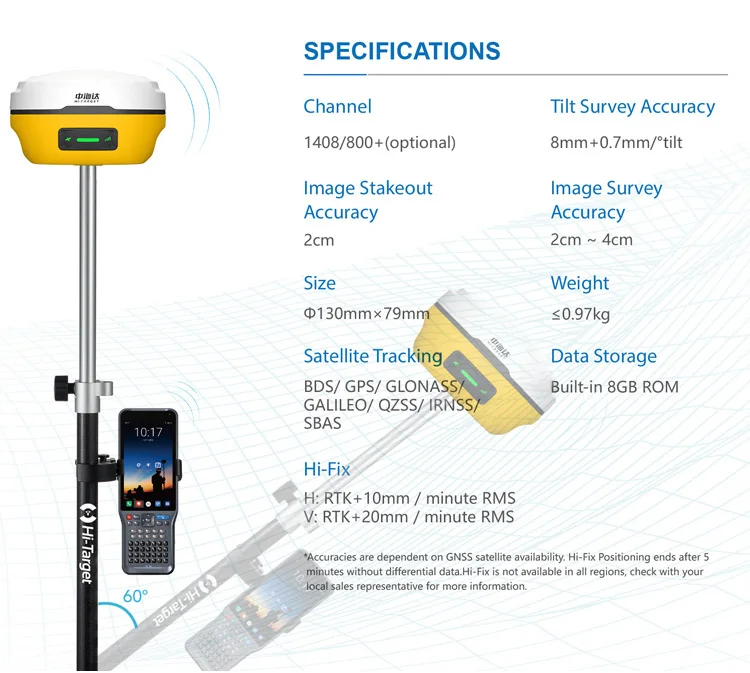 Measurement GNSS RTK Hi -Target V5 Base And Rover Upgrade For Land Surveying Instruments