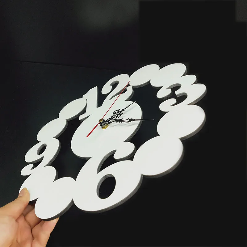 RubySub 12 Inch Round Number Custom MDF Wooden Wall Clock Sublimation Clock Blanks