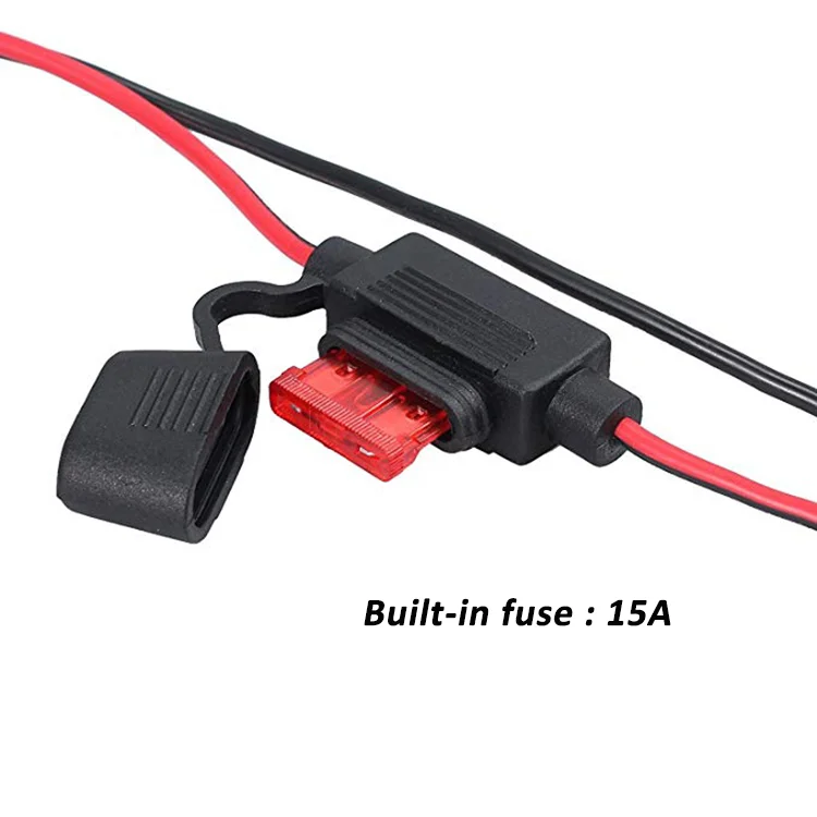 12V Battery Cable SAE Ring Terminal 2 Pin SAE Connector Wire Harness for Motorcycle