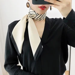 Custom design spring women necktie scarf logo mulberry ribbon silk scarf NO 6