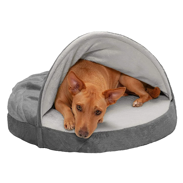 hooded pet bed large