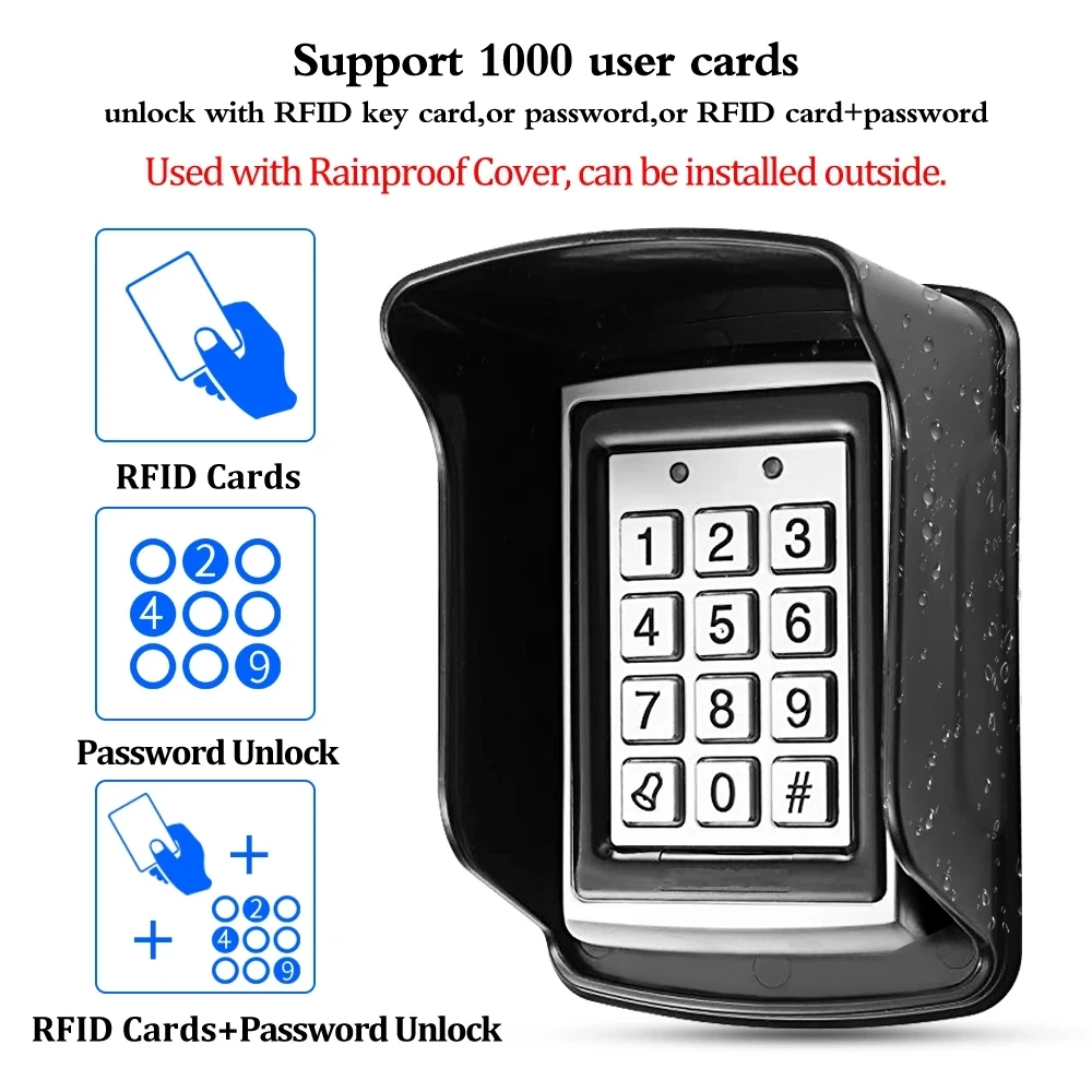 Fingerprint Access Control Kit Wireless Door Lock 433mhz Remote Control 