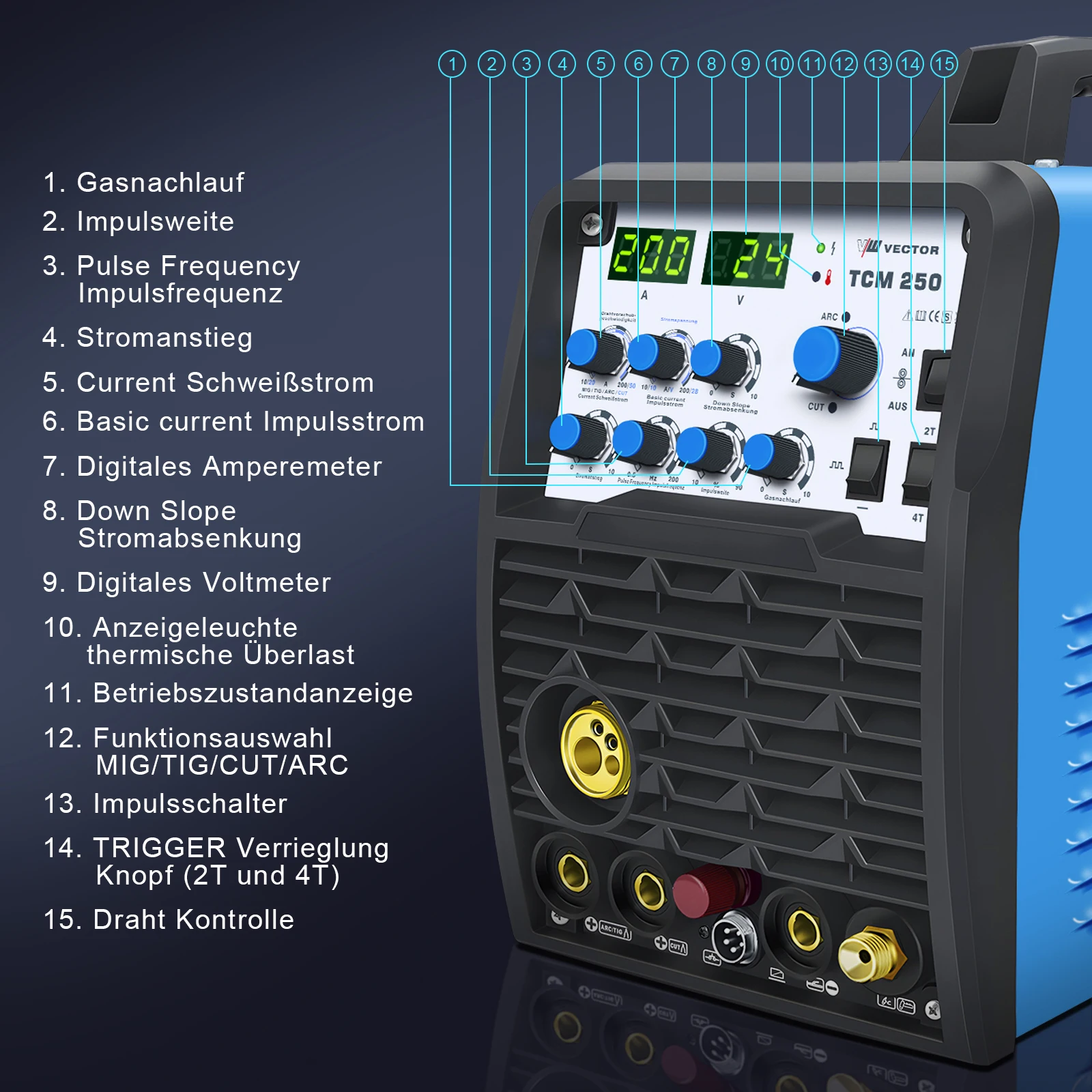 Stahlwerk & Vector TCM250 Laser Welding Machine Aluminum Welder Machine 6in1 MIG Welding Machine