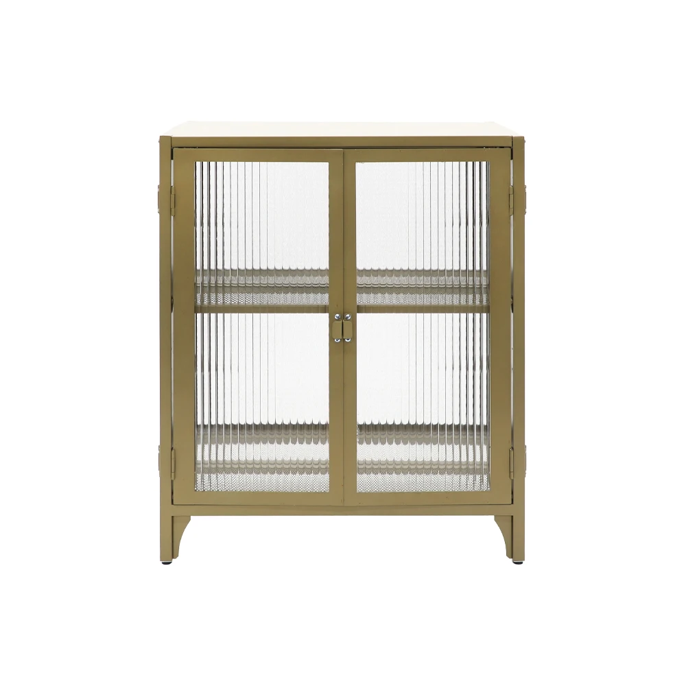 Modern Metal Glass Storage Free Standing Living Room Storage