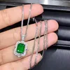 18k white gold 2.8ct emerald pendant