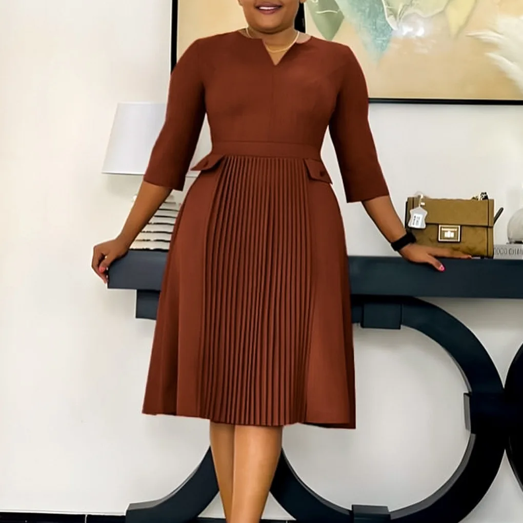 brown church dress Women 1633 Black By Day Fashion Giovanna D1688 Brown Dress Statement Church Dress or Suit Beautiful 1pc Dress in Knit and Crepe Combination Giovanna Dress Collection COLOR Latest Design Autumn Elegant Women