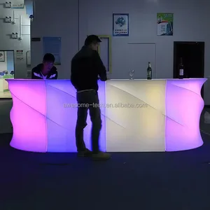 Sectional Nightclub LED Bar Counter Furniture With Remote Control Mobile Bar Table Lighting Bar Table