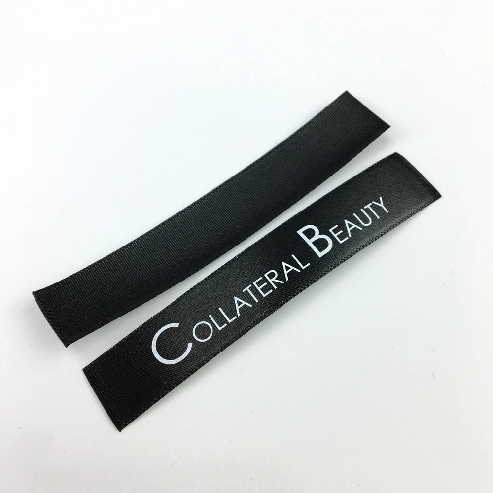 Custom Printed Adhesive Fabric Labels High Quality Garment Label Satin Care Label for Clothing