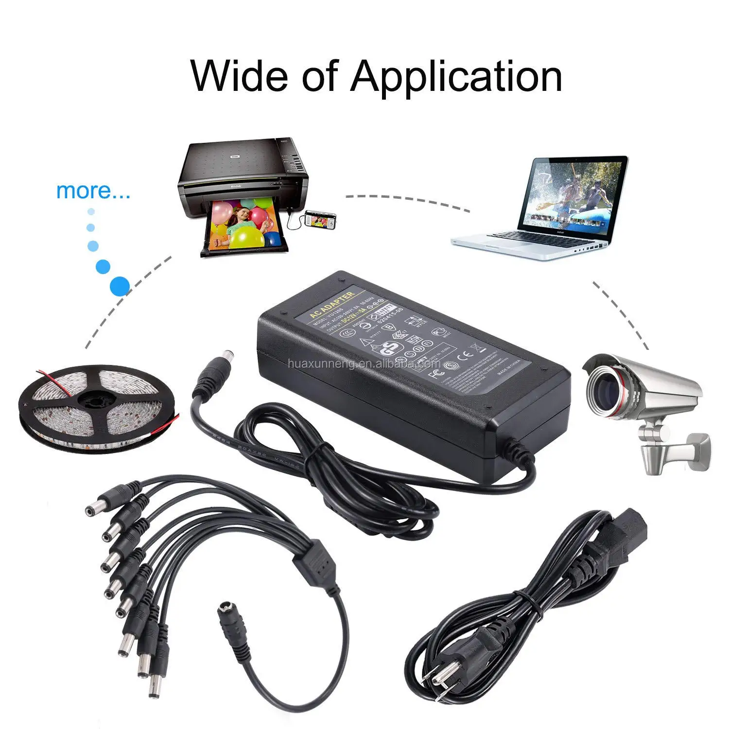 12V 5A Power Adapter 12vdc 5amp ac dcアダプタ60ワット