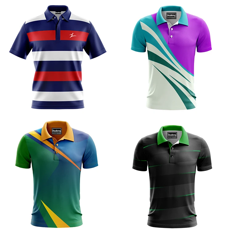 Aibort Wholesale Striped Mens Polo Short Sets Uomo Sublimation