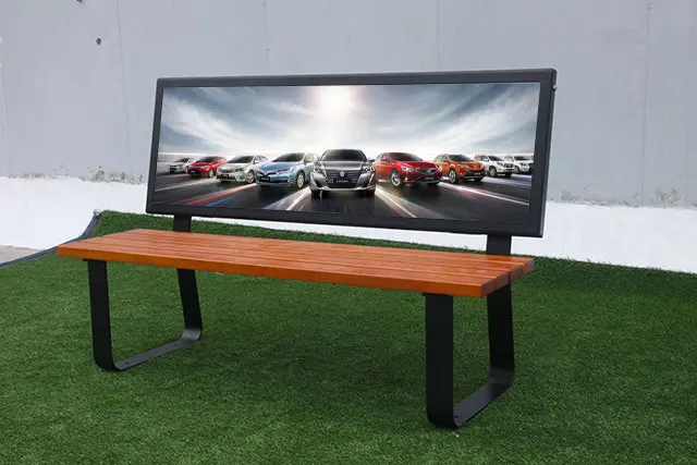 Outdoor Wooden Advertising Bench - Durable & Stylish