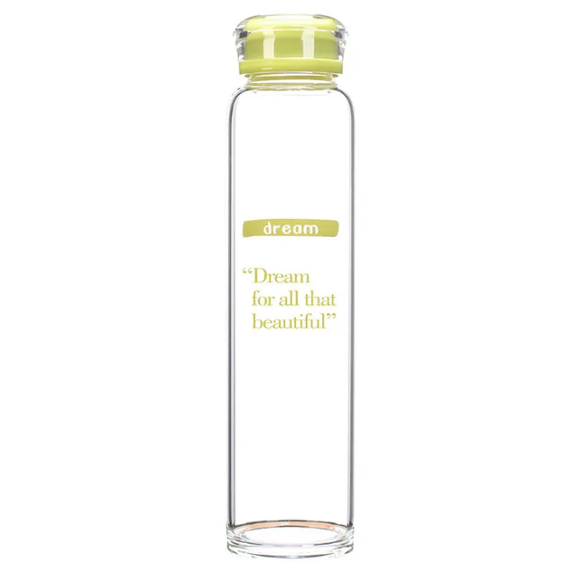 Colorful Printed Logo Big Size Custom Sports Unbreakable High Borosilicate Drinking Juice Glass Water Bottle