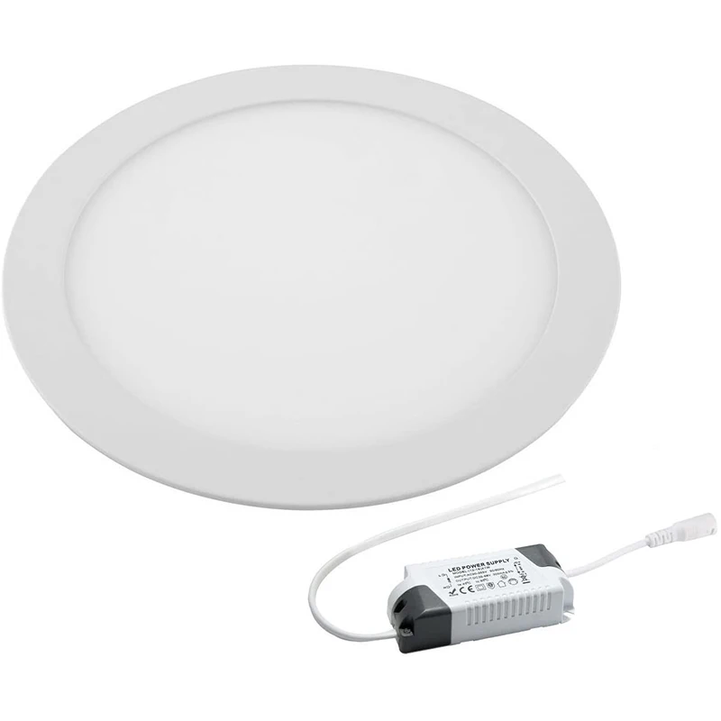 18W LED Round Recessed Ceiling Flat Panel Down Light Ultra Slim Lamp Warm White 3500K Super Bright