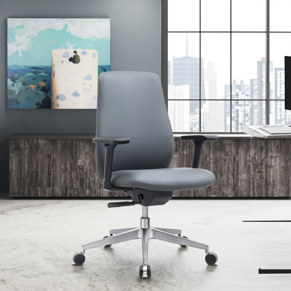 Multi-functional Operator Chair Slide Function PU Arm Pads Tension Control Conference Table Companion 6