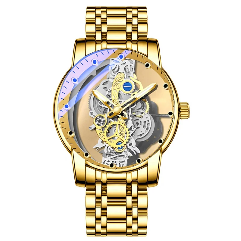 New Luxury Double-sided Hollow Automatic Machine Non-mechanical Watch Core  Tourbillon Watch Male