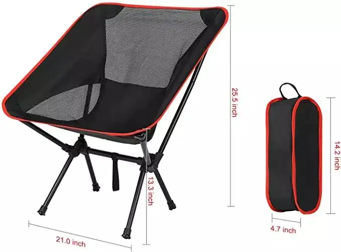 Folding Portable Lightweight Aluminum Foldable Camping Chairs Outdoor Moon Camping Chair Outdoor Beach Folding Chair