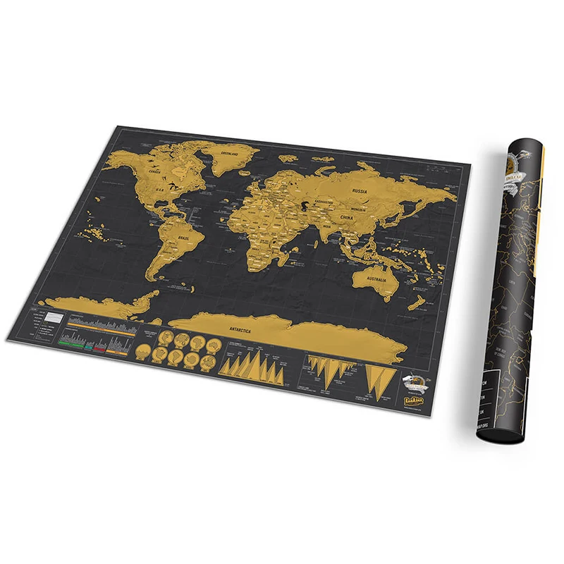 Large Size Maps International Scratch The World Travel Map  82.5×59.4cm  Scratch Off World Map