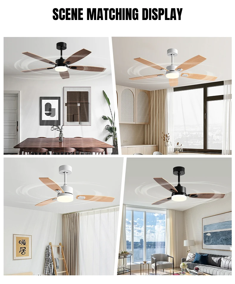 product 52 inch nordic reversible bldc motor ceiling fan lamp with remote control led ceiling fan with light-8