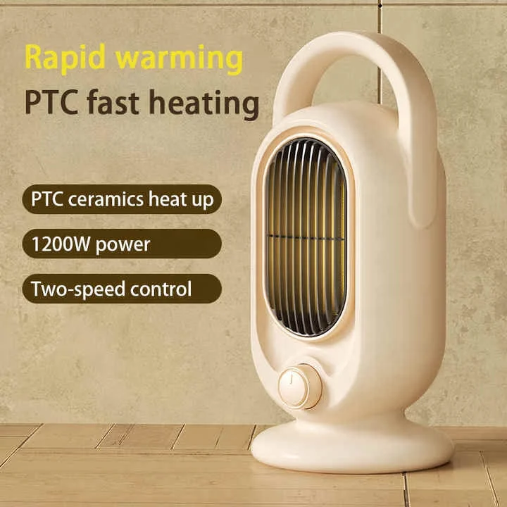Mini Vertical PTC Desktop Heater with Remote Control Adjustable Thermostat Fast Heating 1200W for Bedroom & Office Use 2