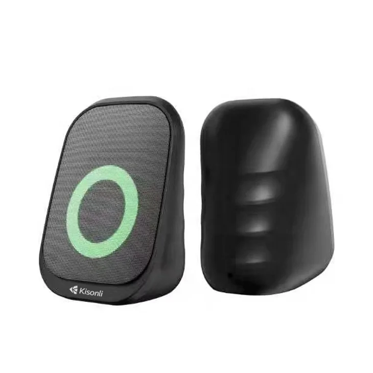 Kisonli Portable Computer Speakers Desktop Modern Speaker Laptop with Colorful Light